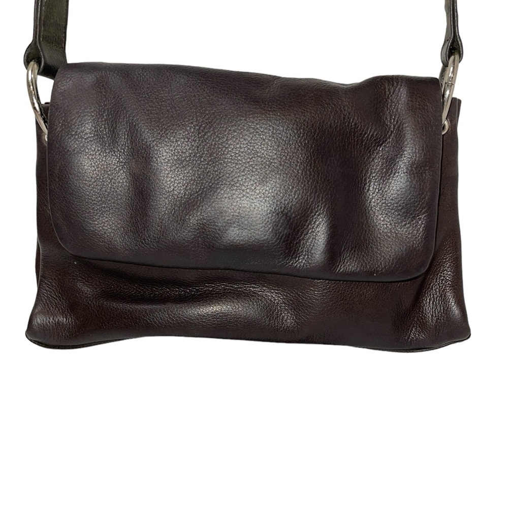 Liz Claiborne Genuine Leather Handbag Deep Brown Shoulder or Hand Held Snap - Picture 2 of 13